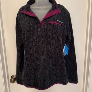 NWT Columbia Women's Black and Magenta Herringbone Jacket